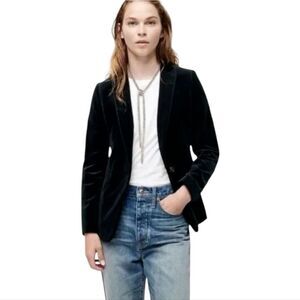 J. Crew Parke Black Velvet Blazer Suit Jacket Size 2